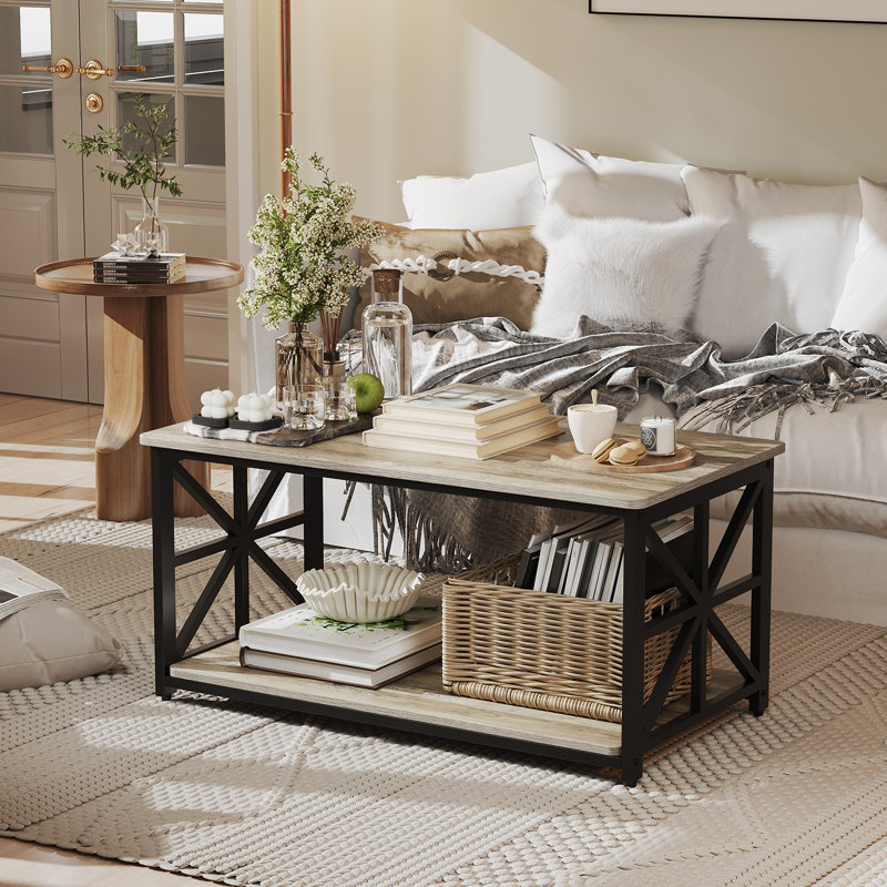 Solid Wood Coffee Table with Storage