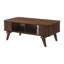 Table rectangulaire en placage de noyer avec 2 tablettes et portes en tambour pour la vie de style Mid-Century