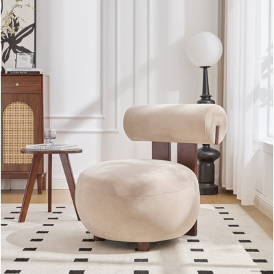 Chaise d'appoint moderne et sculpturale, beige