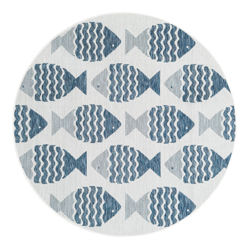 Tapis intérieur / extérieur d'extérieur Coastal, Rond 6 pi 1 po