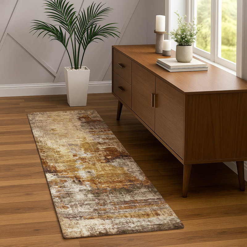 Machine Washable Indoor/Outdoor Efimenko ACN2300 Abstract Rug, Runner 2'3" x 7'6"