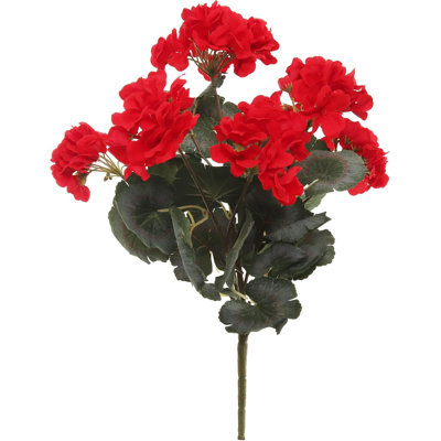 18'' Real Touch Red Geranium Bush – Faux Outdoor Plant