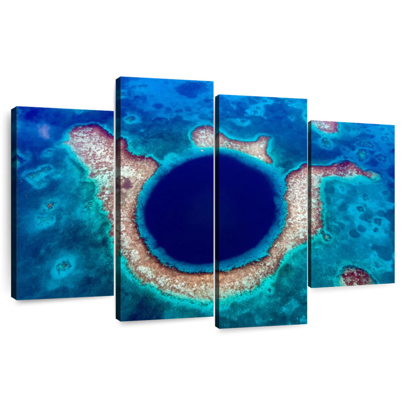 Harpa Great Blue Hole Aerial, 54" H x 84" W