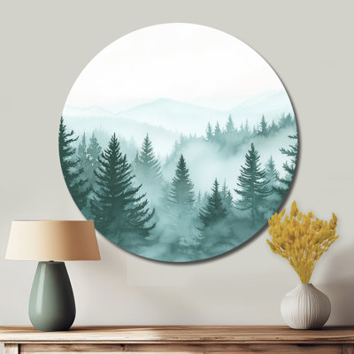 Mystic Forest - Paysages, art mural rond en métal