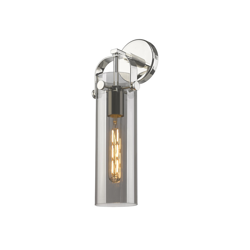 Erie Armed Sconce, Plated Smoke, Polished Nickel
