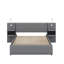 Grand lit plateforme tapissier avec lumières, lit gigogne et tablettes-2130084398