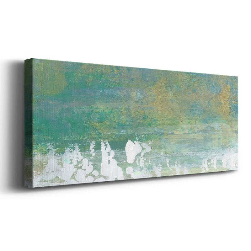 Chartreuse et turquoise II sur toile, H 8 po x l 20 po x P 1,5 po