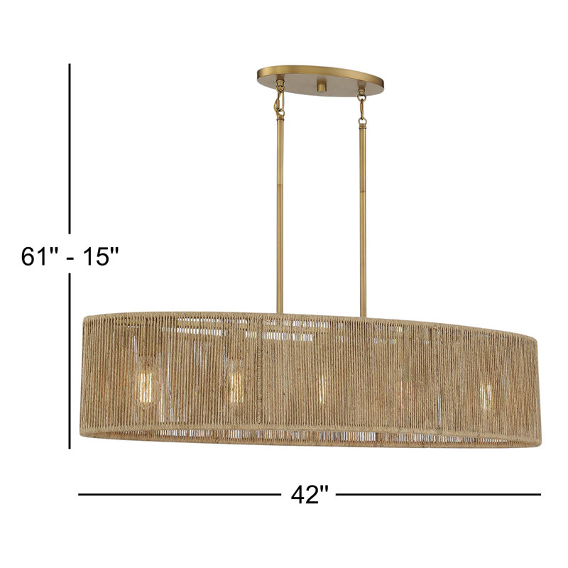  Lustre ovale 5 lumières Ashe