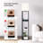 Dimmable Floor Lamp With Shelves,Modern Solid Wood Standing Lamp With 1 Drawer And 2 USB Ports & 2 Power Outlet,Corner Tall Bookshelf Lamp-1931768405