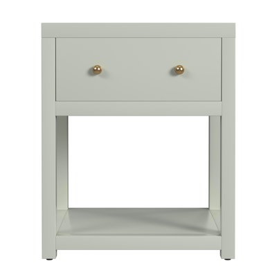 Nora 21 in. W Wood 1 Drawer Small Nightstand with Shelf
