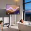 Meuble télé au sol avec roulettes, meuble télé mobile avec tablette pour 40 "à 100" VESA 800X600