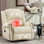 Fauteuil inclinable manuel chauffant chauffant avec chaise berçante et pivotante en tissu chauffant, beige