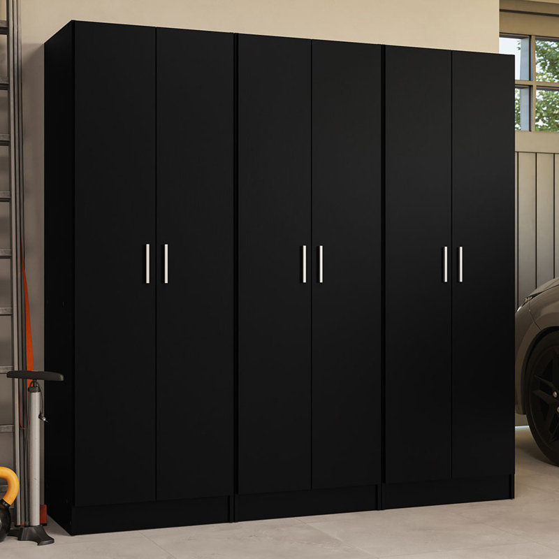Ensemble d'armoire de rangement pour garage 6 portes Madesa, Noir