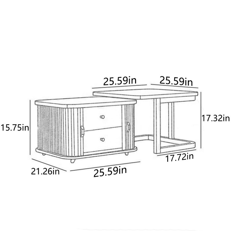 Solid wood multi-functional creative tea table