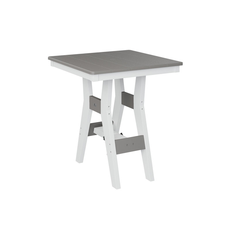 Table carrée à hauteur de comptoir Bulger, H 35,5 po x l 28 po x P 28 po, Gris clair