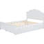 Lit plateforme en bois blanc avec tête de lit et lit gigogne simple - Structure solide, pas de sommier tapissier pleine grandeur, espace facile à utiliser, facile à assembler-130155412