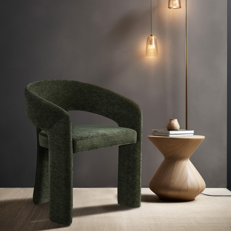 Hollerman Rendition Dining Chair, Green Polyester Fabric