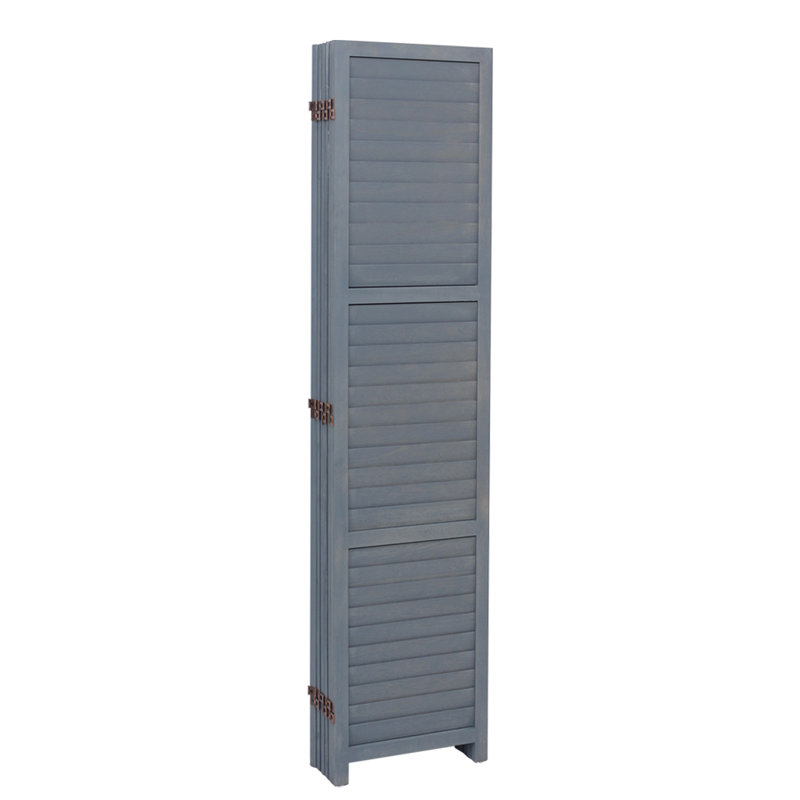 Aarav 170cm H Folding Room Divider, Grey, 170 cm H x 240 cm L x 5 cm D, 6