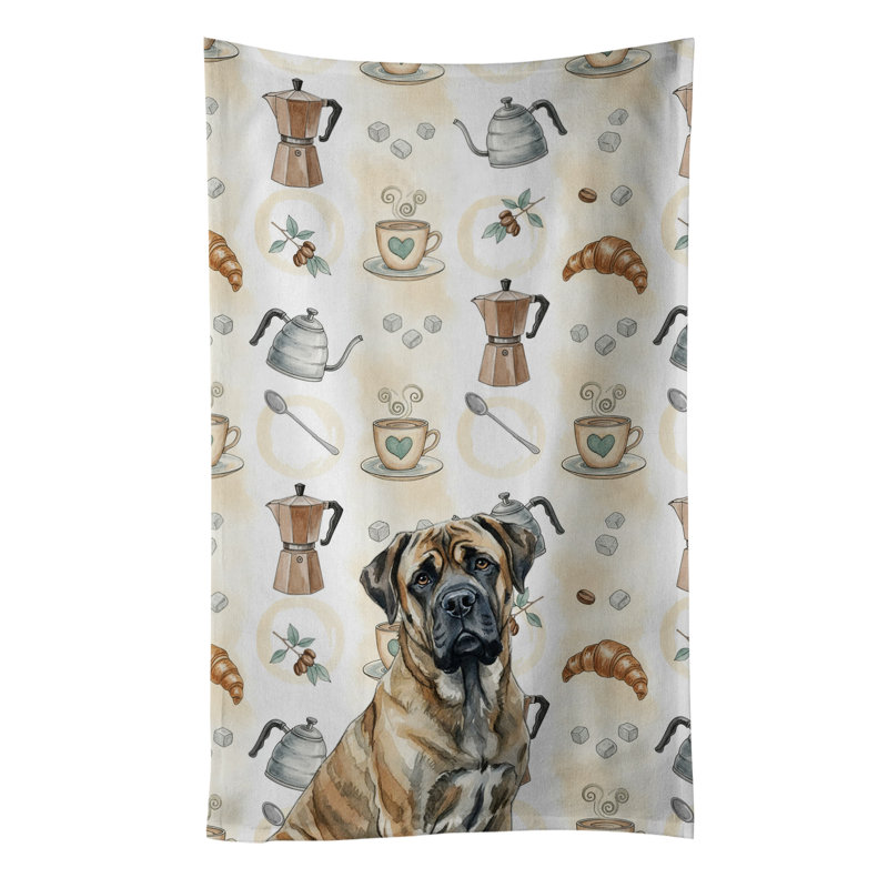 Brindle Mastiff Coffee Bar Kitchen Towel, Brindle Mastiff
