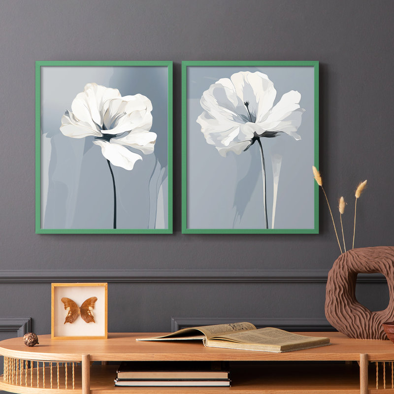Série FLORAL CDXL - reproduction encadrée de qualité supérieure - prête à être accrochée - aucun clou requis - aucun clou requis