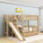 Twin Over Twin Bunk Bed With Slide And Storage Staircase-675417308