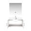 36 po L x P 22 po. Meuble-lavabo blanc brillant avec comptoir en quartz, robinet, miroir à DEL rayé et teint-121054617