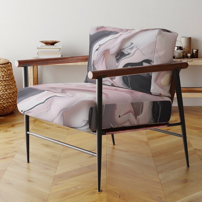 Fauteuil d'appoint rembourré abstrait, Noir