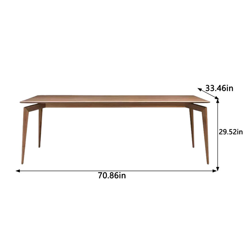 Walnut Solid Wood Dining Table, 33.46" W x 70.86" L