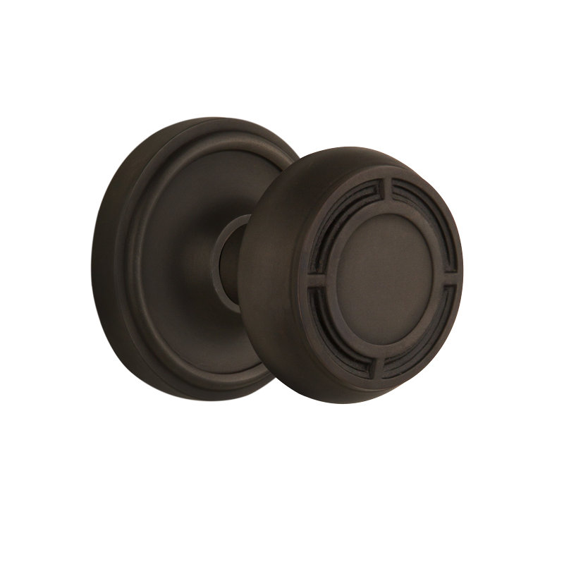 Rosette classique avec bouton de porte Mission, Bronze frotté à l'huile