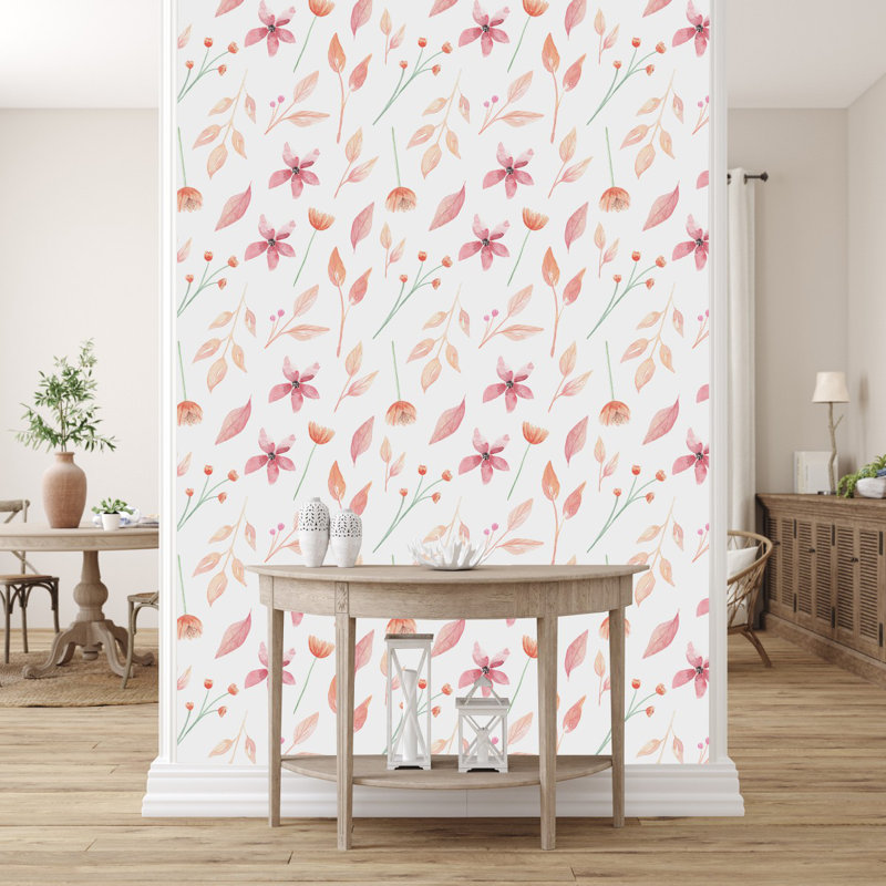 Papier peint aquarelle fleurs sauvages