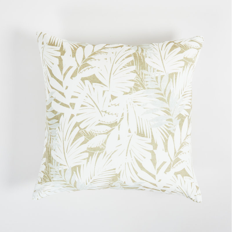 Floral Beige Throw Pillow 24"
