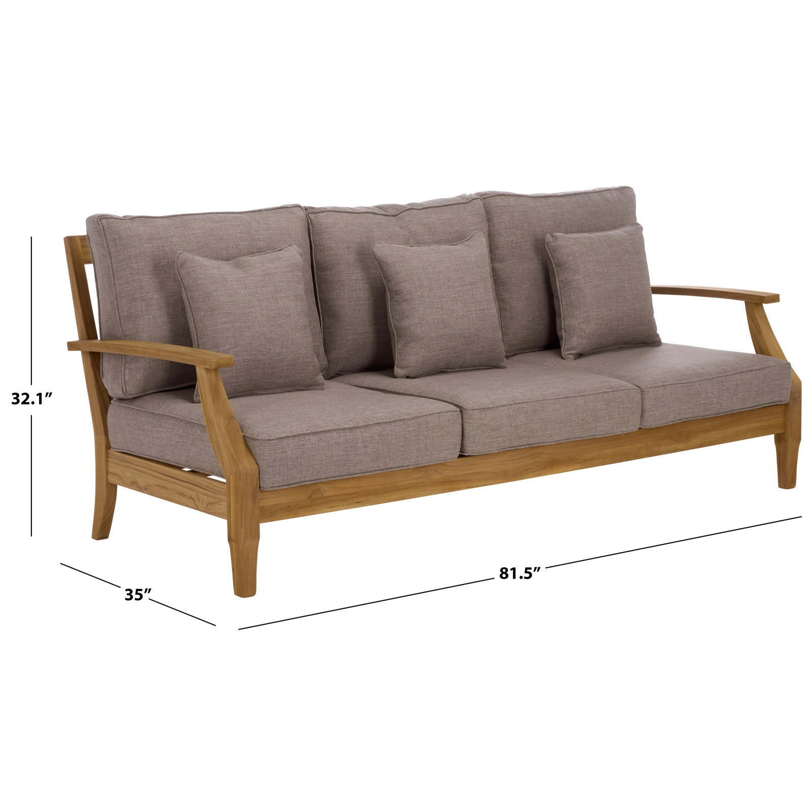 Clairmont Teakwood Patio Sofa, Taupe