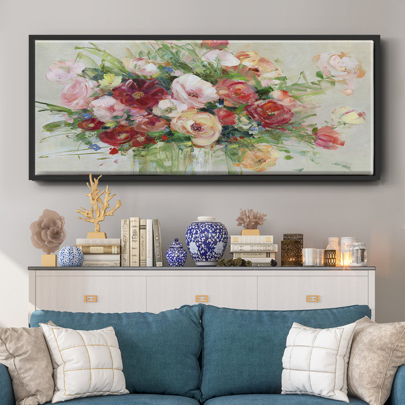 Just Peachy- Framed Canvas, 12" H x 30" W