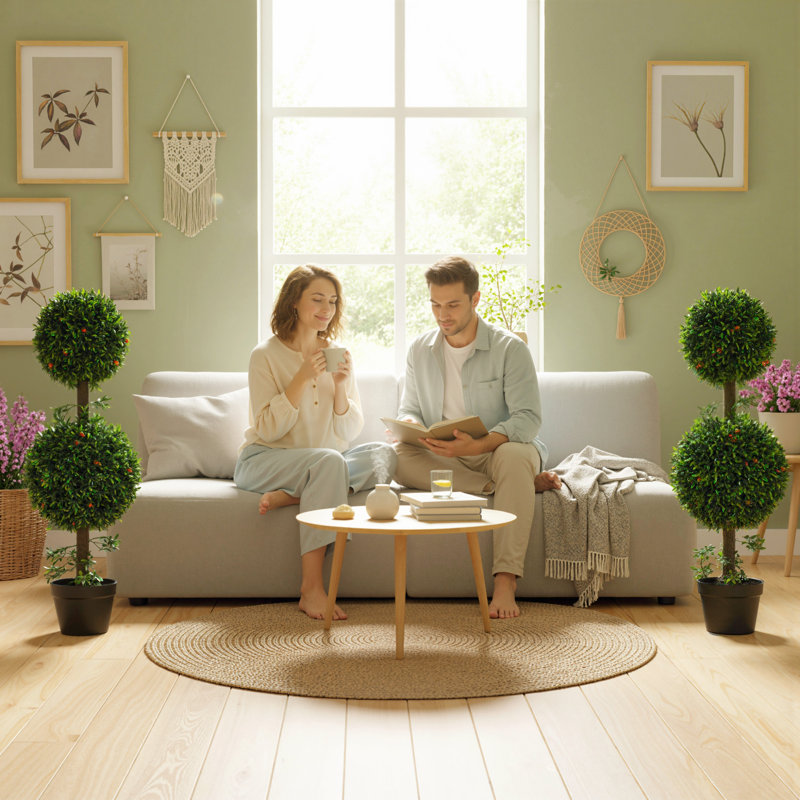 Ensemble de 2 fausses plantes artificielles 3pi
