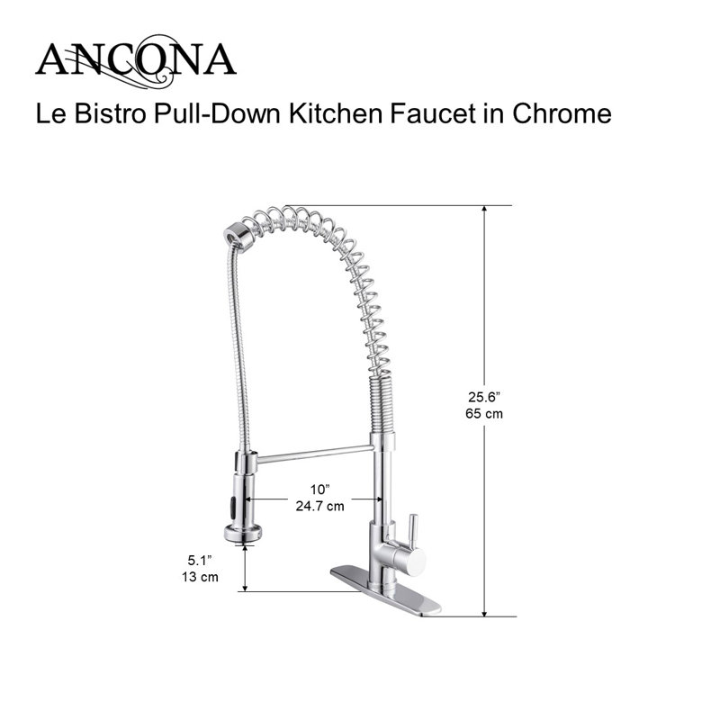 Ancona Le Bistro Pull Down Kitchen Faucet