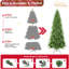 Arbre de Noël de 9 pi de haut avec une forme mince, 2152 pointes Pe + mixtes réalistes, branches articulées pour un assemblage sans effort et support en métal robuste