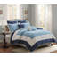 Ensemble de couette réversible matelassée 7 pièces bleu marine, format double/queen/européen