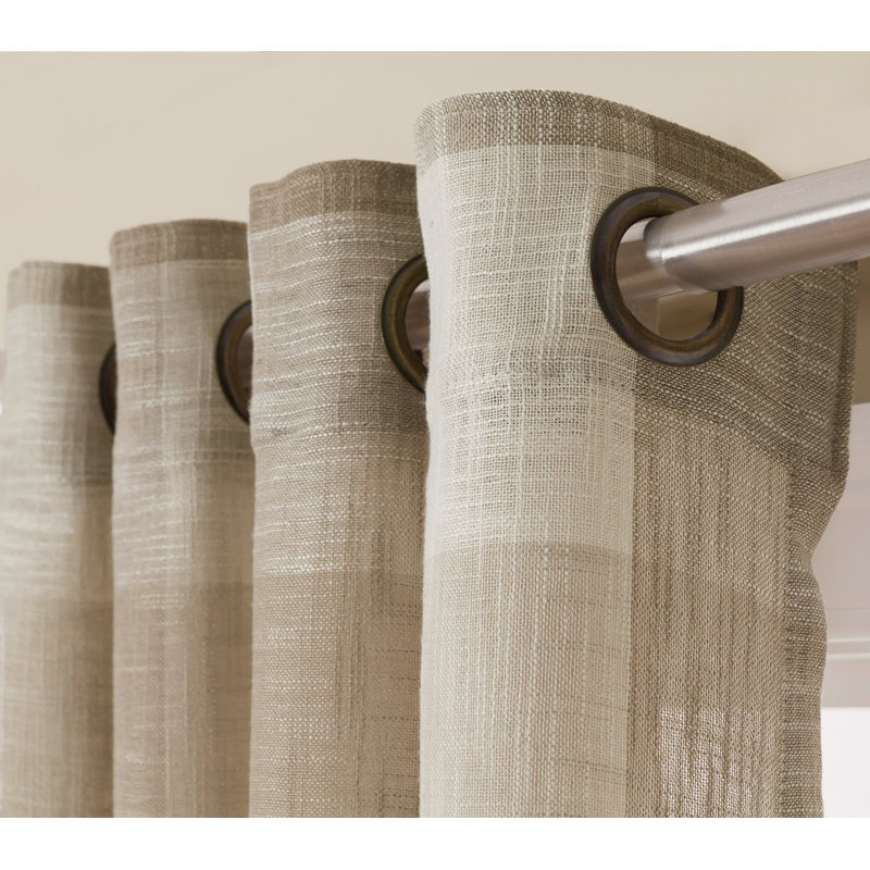 Braylsham 100% Polyester Light-Filtering Plaid Curtain Panel with Grommet Top, 50" W x 95" L