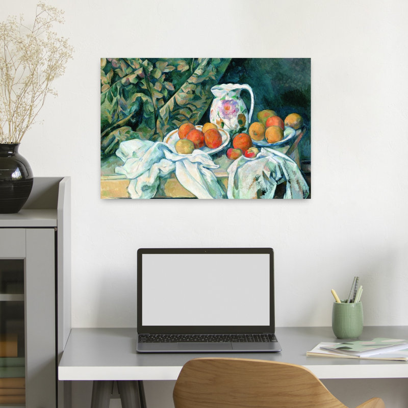 Nature morte avec un rideau 1895, impression d'art classique classique de printemps, H 16 po x l 24 po