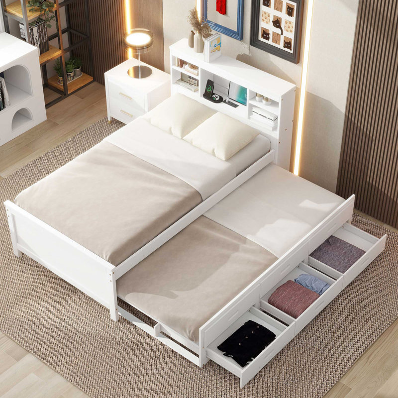 Idelson Auserine Platform Storage Bed, Gray, Full