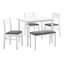 Ensemble de salle à manger 5 pièces, table de 40 po, métal et stratifié, ensemble de salle à manger 5 pièces, blanc / gris, avec revêtement en tissu et design contemporain-132508177-132508179-132508180