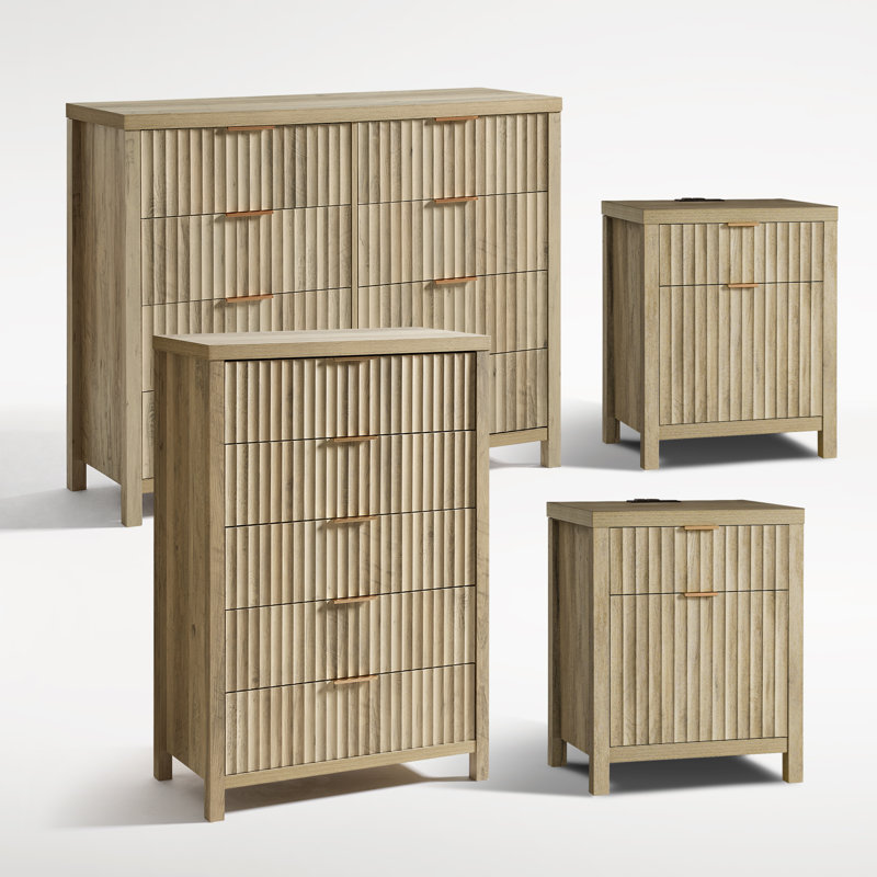 Arrilla 4 Piece Bedroom Set - Sand Oak