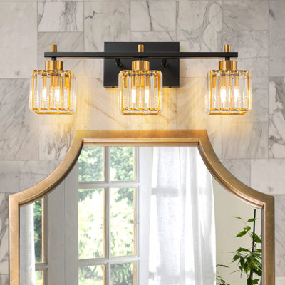 Satoshi Dimmable Bathroom Vanity Light With Crystal Shade -  Mercer41, FB6791B1F5AC4B6884C99C0BC65BB841
