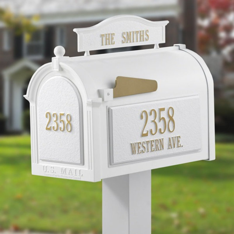 Capitol mailbox door panel - Black/Gold, Yes, White and Gold
