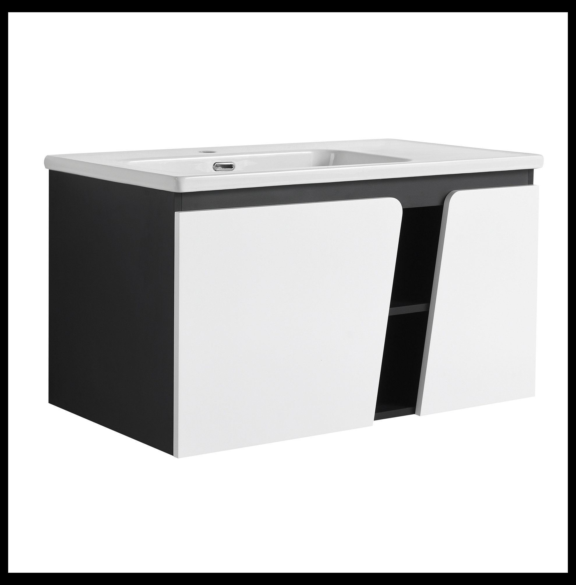 Ebern Designs Canberra 35.60'' Single Bathroom Vanity with Ceramic Top