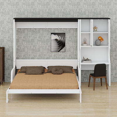 Lit escamotable novateur pliable avec canapé, bureau et rangement
