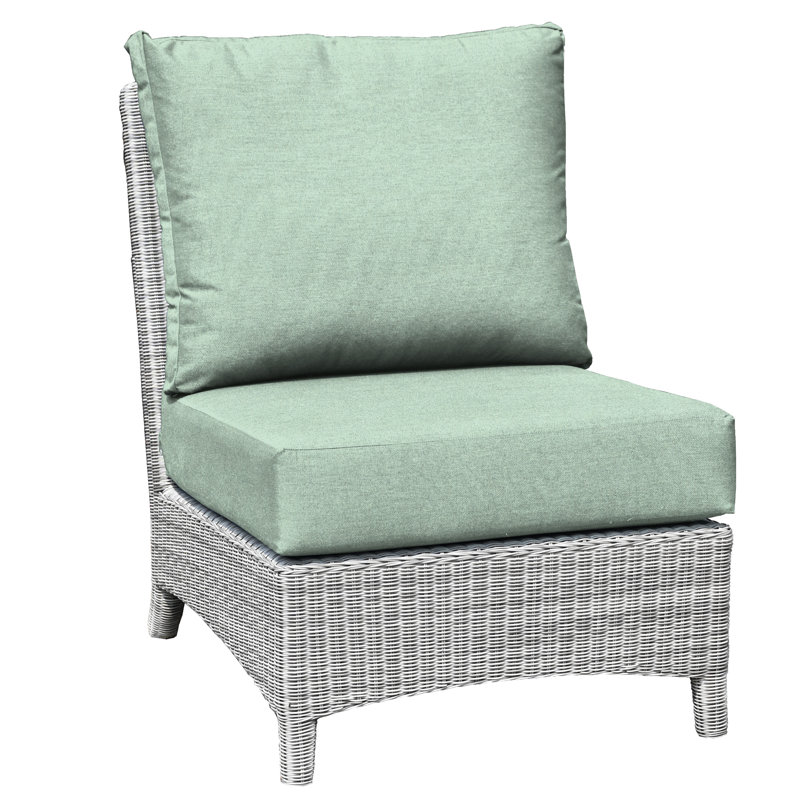 Outdoor Teak Armless Lounge Chair, Gray, Canvas Spa Sunbrella® Canvas
