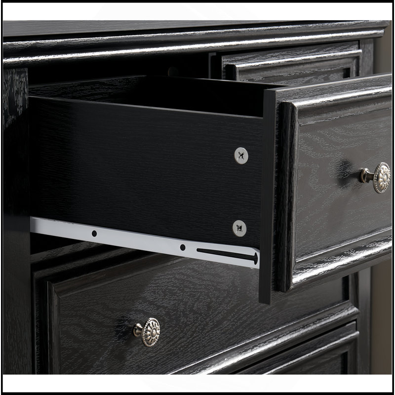 Versatile 6-Drawer Dresser For Organizing And Styling Living Spaces, Black