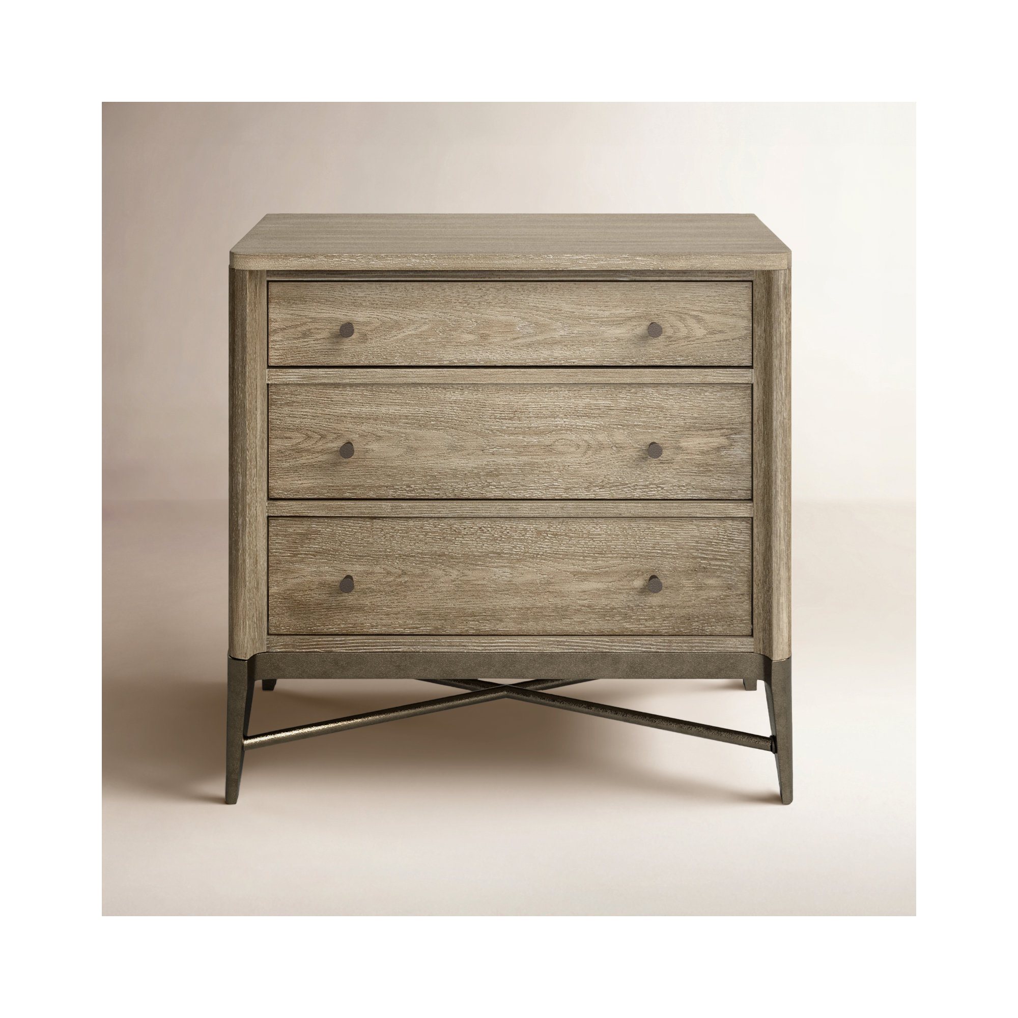 Regan 3 - Drawer Nightstand, Natural