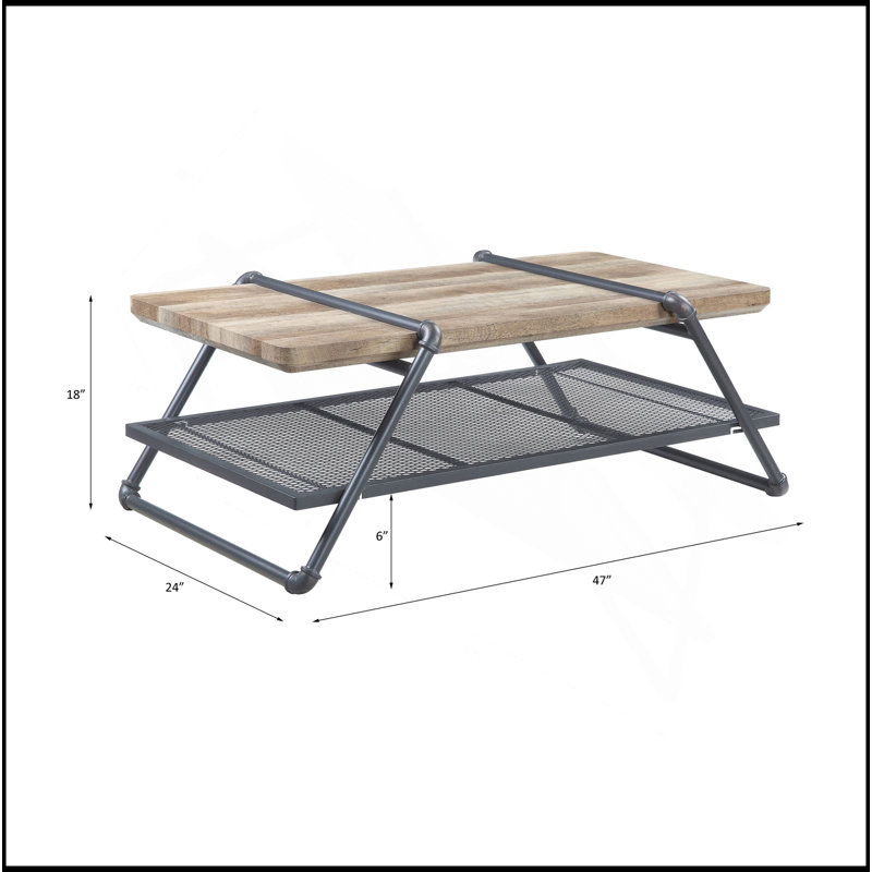 Table basse en chêne et gris sable